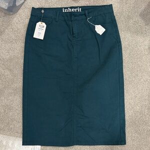 Inherit Dark Teal Pencil Skirt